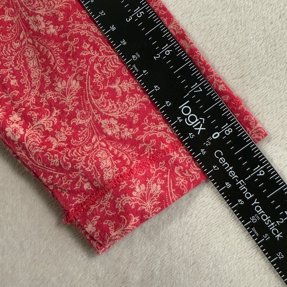 Ralph Lauren Top Womens Medium Red Paisley 3/4 Sleeve Ruffle Lace Up Southwest - Picture 13 of 15